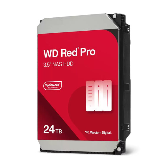 Western Digital 24TB 3.5' SATA HDD, 7200RPM, CMR, up to 287MB/s, 512MB cache, RAID-optimized for NAS, 550TB/yr workload,