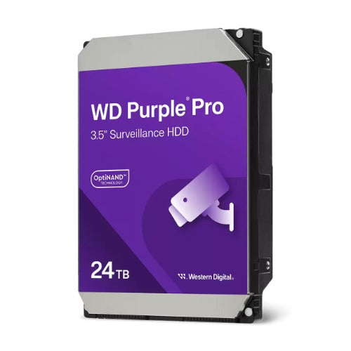 Western Digital Western Digita WD Purple Pro 24TB 3.5' Surveillance SATA HDD 512 Cache/Buffer 5yrs Warranty Hard Disk Drives