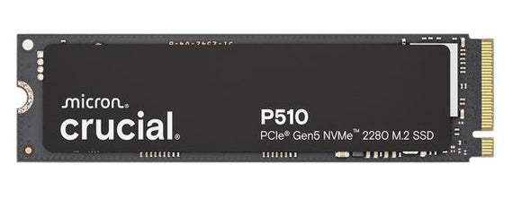 Micron (Crucial) Crucial P510 2TB Gen5 2280 NVMe M.2 SSD 10,000 / 8,700 MB/s R/W 1200TBW 1.4M IOPS 1.5M hrs MTTF Full-Drive