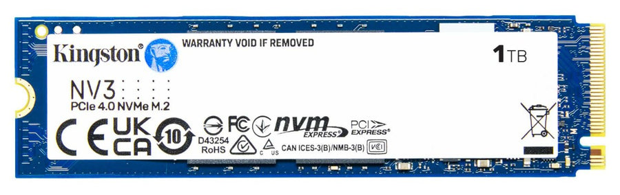 Kingston SNV3S NV3 1TB PCle 4.0x4 NVMe M.2 2280 SSD 6000/4000MB/s 3D HAND compaitible Notebook and SFF 5Y Limited
