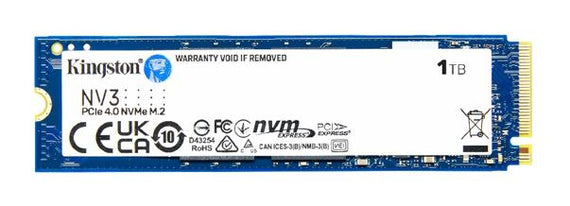 Kingston SNV3S NV3 1TB PCle 4.0x4 NVMe M.2 2280 SSD 6000/4000MB/s 3D HAND compaitible Notebook and SFF 5Y Limited Hard Disk