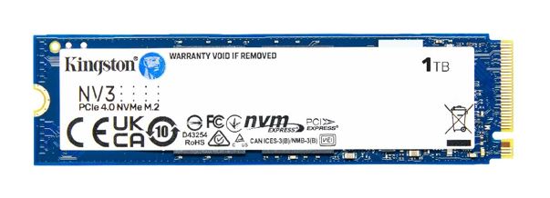 Kingston SNV3S NV3 1TB PCle 4.0x4 NVMe M.2 2280 SSD 6000/4000MB/s 3D HAND compaitible Notebook and SFF 5Y Limited Hard Disk