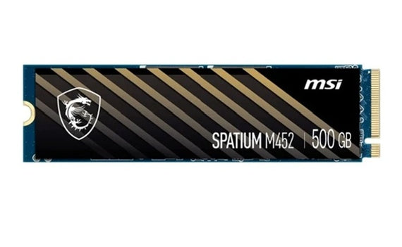 MSI SPATIUM M452 PCIe 4.0 NVMe M.2 500GB, M.2 2280, PCIe Gen4x4 NVMe 1.4, 3D NAND, Phison E29T, 3600/3100 MB/s, 150TBW, 5Y