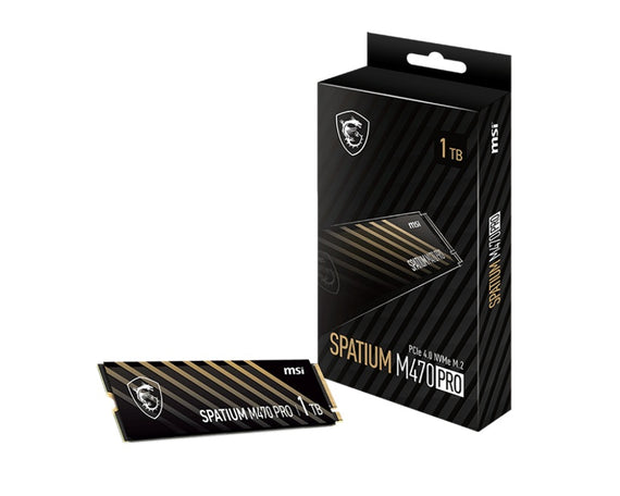 MSI SPATIUM M470 PRO PCIe 4.0 NVMe M.2 1TB SSD, Sequential Read up to 6000MB/s, Sequential Write up to 5000MB/s, 640 TBW, 5