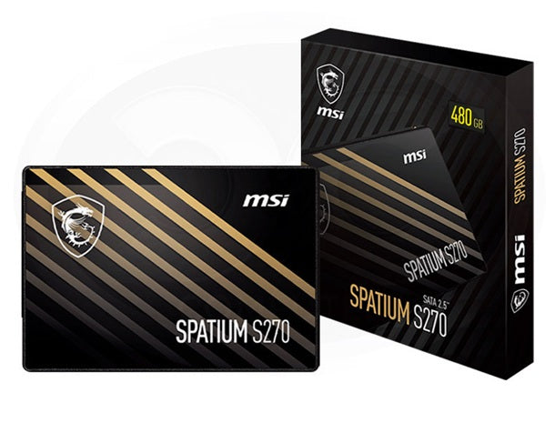 MSI SPATIUM S270 SATA 2.5' 480GB, PHISON S11, 3D NAND, SATA III 6Gbps, Sequential Read up to 500MB/s, Sequential Write up to