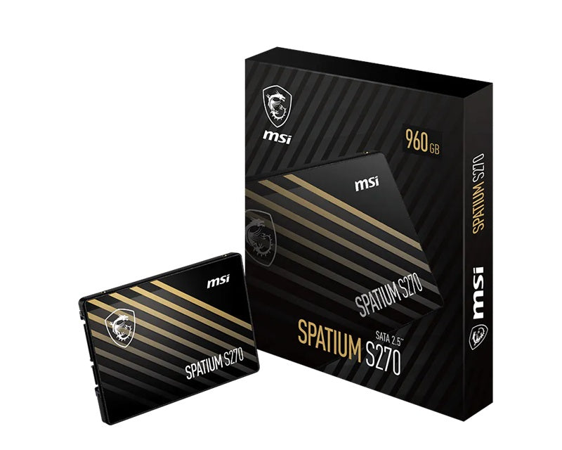 MSI SPATIUM S270 SATA 2.5' 960GB, PHISON S11, 3D NAND, SATA III 6Gbps, Sequential Read up to 500MB/s, Sequential Write up to