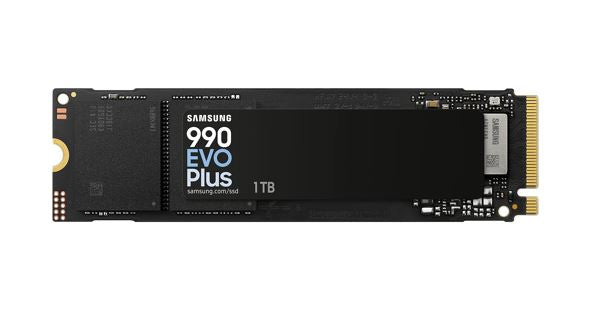 Samsung 990 EVO Plus 1TB PCIe Gen5 NVMe SSD 7150MB/s 6300MB/s R/W 850K/1350K IOPS 600TBW 1.5M hrs V-NAND TLC AES 256-bit
