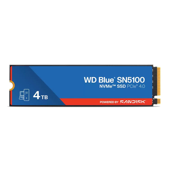 Sandisk WD Blue SN5100 NVMe™ SSD - 4TB, M.2 2280, PCIe Gen4, Read 6900MB/s, Write 6700MB/s, 900K/1100K IOPS, TBW 1200, 5yr Warranty