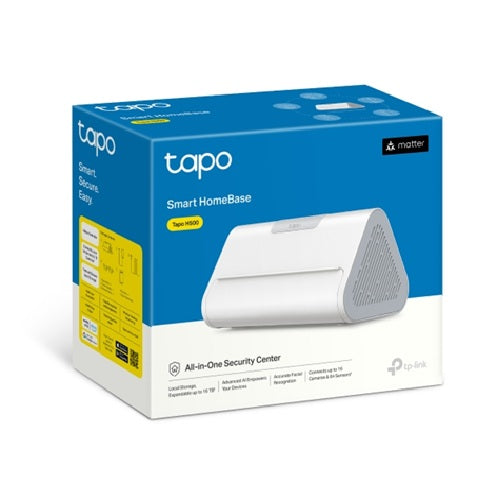 TP-LINK Tapo H500 Smart HomeBase Up To 16 Cameras, 64 Sensors, Local AI Hub, 16GB Built-in + up to 16TB Expandable Storage,