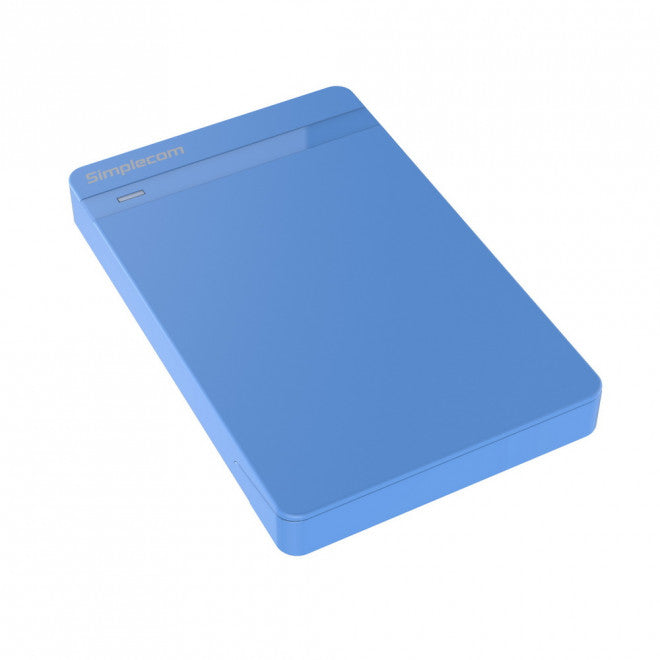 Simplecom SE203 Tool Free 2.5' SATA HDD SSD to USB 3.0 Hard Drive Enclosure - Blue Enclosure Super Speed USB3.0 offer Transfer Rates Up To 5Gbps