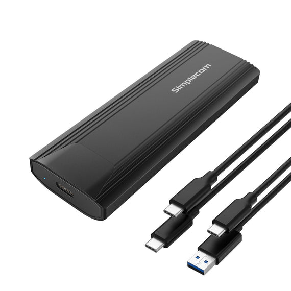 Simplecom SE504v2 NVMe / SATA Dual Protocol M.2 SSD USB-C Enclosure Tool-Free USB 3.2 Gen 2 10Gbps Hard Drives - External