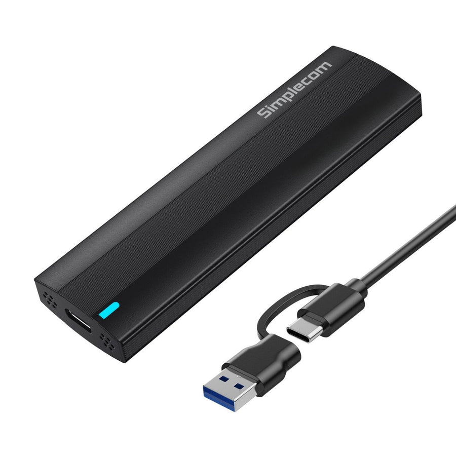 Simplecom SE517 NVMe / SATA Dual Protocol M.2 SSD Tool-Free USB-C Enclosure USB 3.2 Gen 2 10Gbps Hard Drives - External