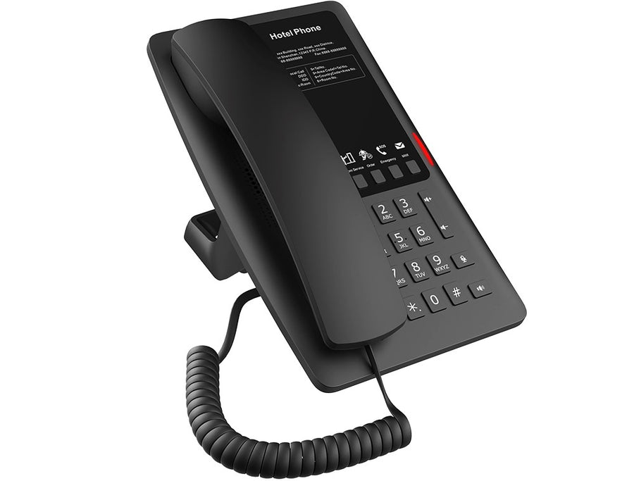 FANVIL, H4W Hotel IP Phone, Cost-effective hotel IP phone, HD voice, 0/100Mbps Ethernet, and PoE, 5 programmable soft keys,