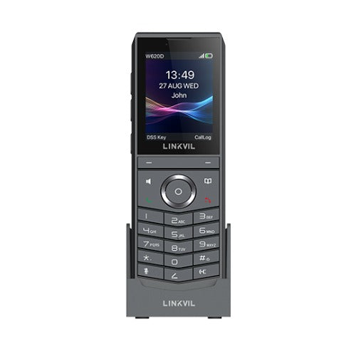 Fanvil Linkvil W620D Portable DECT Phone, built-in Bluetooth 5.0, rechargeable 3000mAh battery, up to 13 hours of talk time,