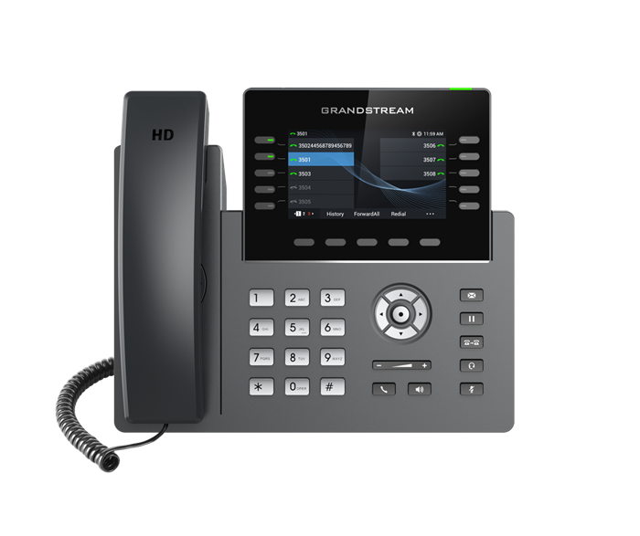 Grandstream GRP2615 10 Line IP Phone, 16 SIP Accounts, 480x272 Colour Screen, HD Audio, Powerable Via POE VOIP Phones