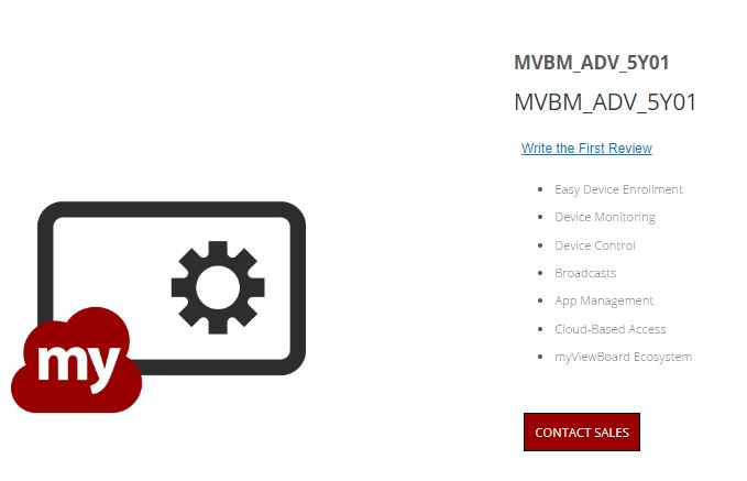 ViewSonic Commercial ViewSonic myViewBoard Manager Advanced subscription - Subscription Licence 5 Years Contact Sales