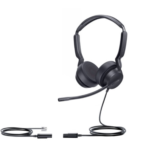 Yealink YHS36 E2 Dual, wired binaural, plug-and-play RJ9 connectivity, wideband HD audio, noise-canceling microphone VOIP