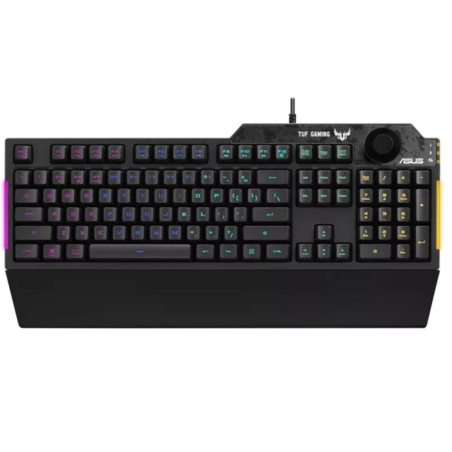 ASUS RA04 TUF GAMING K1 RGB Keyboard, Volume Knob, 19 Key Rollover, Spill Resistance, Programmable Keys Keyboards