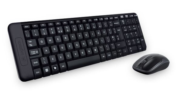 Logitech MK220 Wireless Keyboard & Mouse Combo Much smaller design, same keys 2.4 GHz 128-bit AES encryption Fewer battery