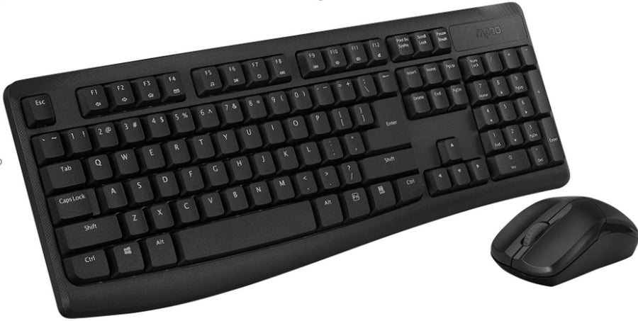 RAPOO X1800Pro Wireless Mouse & Keyboard Combo - 2.4G, 10M Range, Optical, Long Battery, Spill-Resistant Design,1000 DPI,