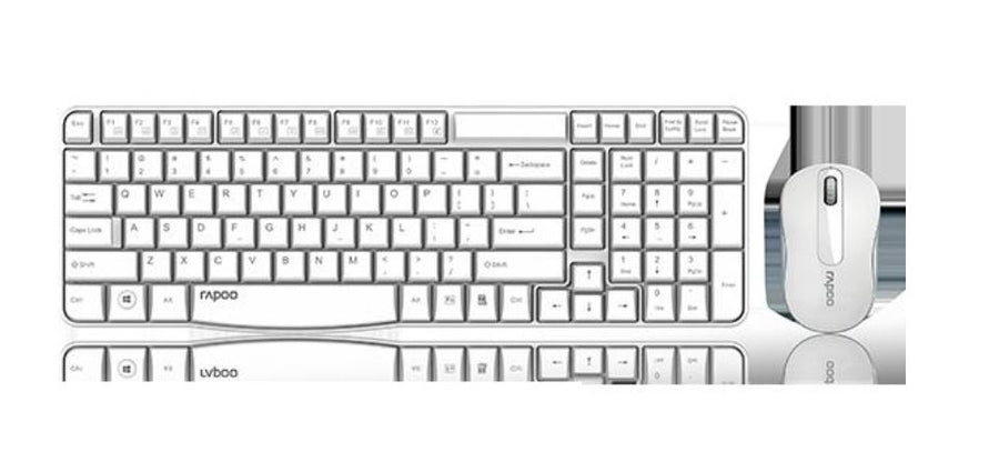 RAPOO X1800S 2.4GHz Wireless Optical Keyboard Mouse Combo Black - 1000DPI Nano Keyboards KBRP-X1800S-WHITE
