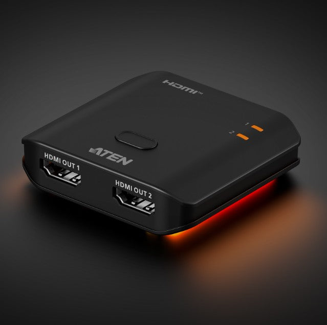 Aten Essential 2-Port 8K HDMI Splitter, EDID Sync™, One HDMI source shares two 8K @ 60Hz / 4K @ 120Hz displays, LPCM 7.1,
