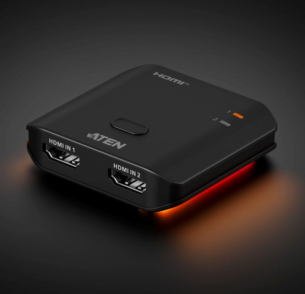 Aten Essential 2-Port 8K HDMI Switch, HDMI switch for modern gaming, 8K @ 60Hz / 4K @ 120Hz, LPCM 7.1, Dolby® & DTS-HD