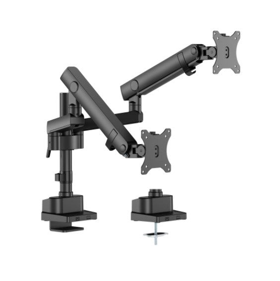 Brateck LDT84-C024P-B Dual Screen Pole-Mounted Heavy-Duty Mechanical Spring Monitor Arm Black Monitor Arms (VESA)