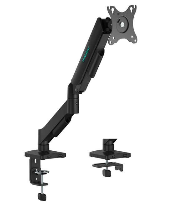 (LS)mbeat® Activiva Ergolife Single-Screen Gas Spring Monitor Arm allows you to smoothly adjust the height angle and tilt of your screen with minimal