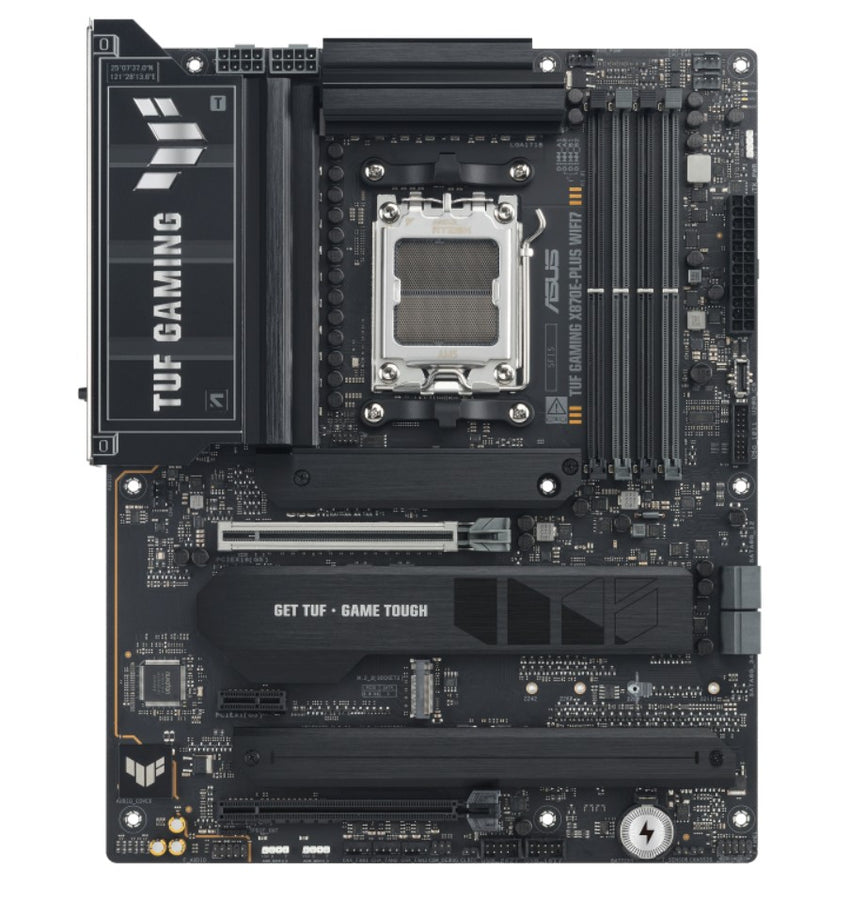 ASUS AMD TUF GAMING X870E-PLUS WIFI7 (AM5) ATX Motherboard, DDR5 Max.256GB, 1x PCIe 5.0 x16 slot, 4x M.2 slots, 4x SATA, Realtek 2.5Gb Ethernet