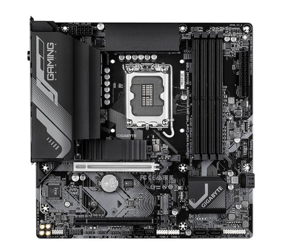 Gigabyte B760M GAMING X WIFI6E GEN5, Intel LGA 1700 m-ATX Motherboard, 4x DDR5 ~256GB, 2x PCI-E x16, 2x M.2, 4x SATA, 6x USB 3.2, 9x USB 2.0
