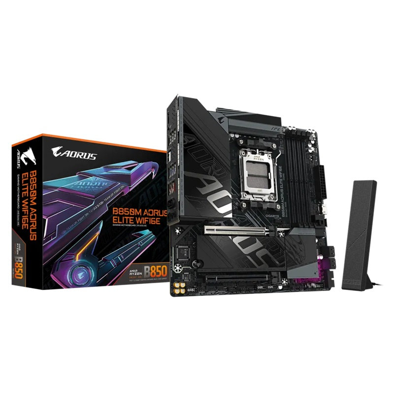 Gigabyte B850M A ELT WF6E, AM5 board with B850 chipset, DDR5 256GB, 16x PCIe5, dual M.2, 2.5GbE, Wi-Fi 6E, DP, rich USB