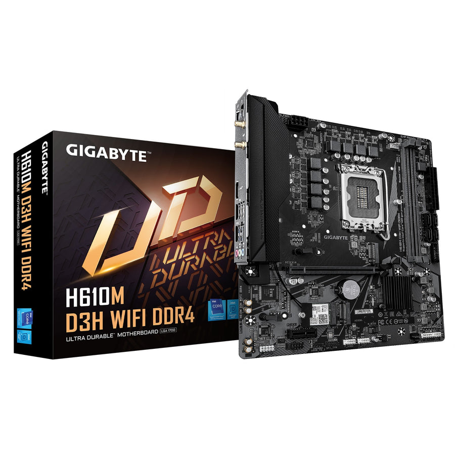 Gigabyte H610M D3H WIFI DDR4 Intel LGA 1700 , 2x DDR4 ~64GB, 1 x HDMI, 1x PCI x16, 1x PCI=E x1,1x M.2, 4x SATA, 4x USB3.2,