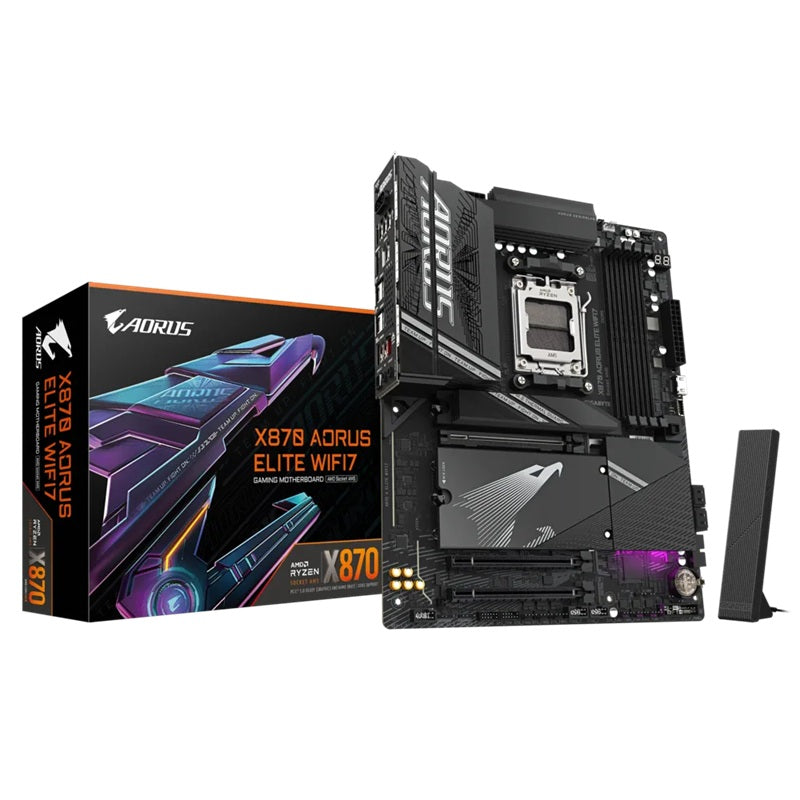 Gigabyte X870 AORUS ELITE WIFI7 AMD AM5 ATX Motherboard 4x DDR5~256GB,3x PCIe x16, 4x M.2, 4x SATA 6, 4x USB 3.2, 4x USB2.0,