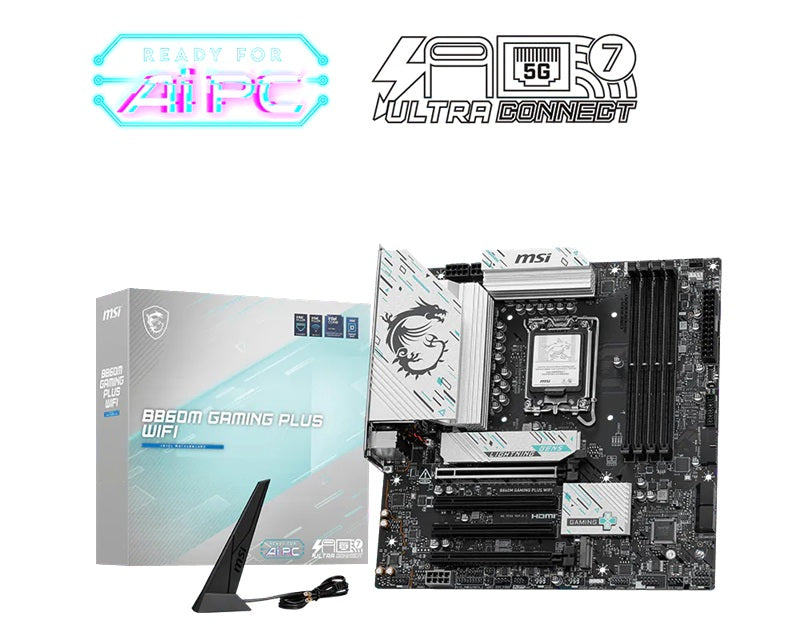 MSI B860M GAMING PLUS WIFI, INTEL B860, 4x DDR5 256GB, 1x HDMI, 4x PCI-E x16, 3x M.2, 4x SATA, 6x USB 2.0, Intel® Killer™