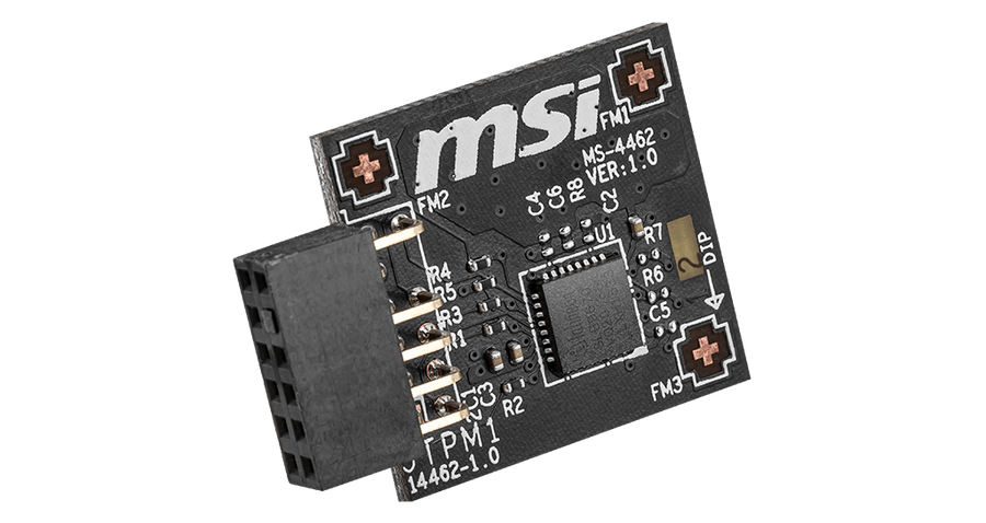 MSI TPM 2.0 Module (MS-4462) SPI Interface, 12-1 Pin, Supports MSI Intel 400 Series Motherboards and MSI AMD 500 Series Motherboards