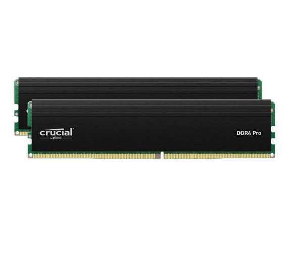 Crucial Pro 32GB (2x16GB) DDR4 UDIMM 3200MHz CL22 Black Heat Spreader Support Intel XMP AMD Ryzen Desktop PC Gaming Memory