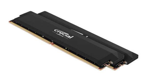 Crucial Pro 32GB (2x16GB) DDR5 UDIMM 6400MHz CL38 Black Heat Spreader Support Intel XMP AMD Ryzen Desktop PC Gaming Memory