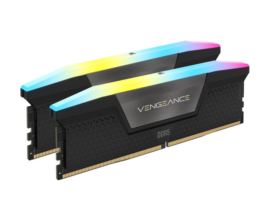 Corsair Vengeance RGB 32GB (2x16GB) DDR5 UDIMM 5200MHz C40 1.25V Desktop Gaming Memory Black Memory MECMD5-VR2X16G52C40