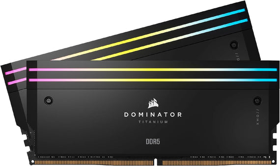 Corsair Dominator Titanium RGB 32GB (2x16GB) DDR5 DRAM 6400MT/s CL32 Intel XMP Memory Kit — Black