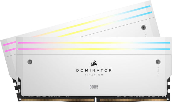 Corsair Dominator Titanium RGB 64GB (2x32GB) DDR5 DRAM 6600MT/s CL32 Intel XMP Memory Kit — White