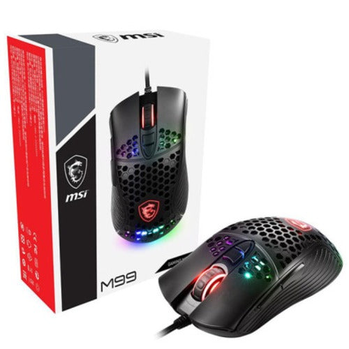 MSI Gaming Mouse_M99 Pro Boxl Sensor 3,200 DPI 12 RGB Modes 5 Customizable Buttons Comfortably Ergonomic Design (for Promo