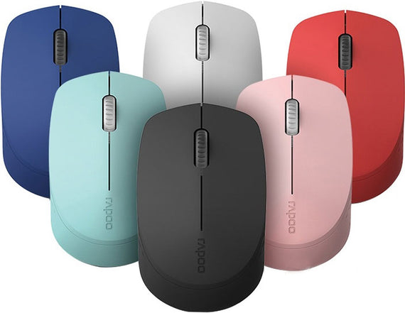 RAPOO M100 2.4GHz & Bluetooth 3 / 4 Quiet Click Wireless Mouse Black - 1300dpi Connects up to 3 Devices, 9 months Battery