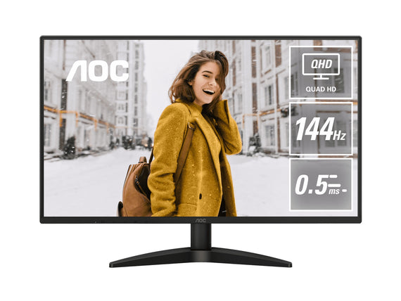 AOC Q27B36X,27' IPS,QHD 2560x1440@144Hz,0.5ms/4ms,300cd/m²,1500:1,HDMI 2.0+DP 1.4,178°,VESA100 Monitors MNAO-Q27B36X