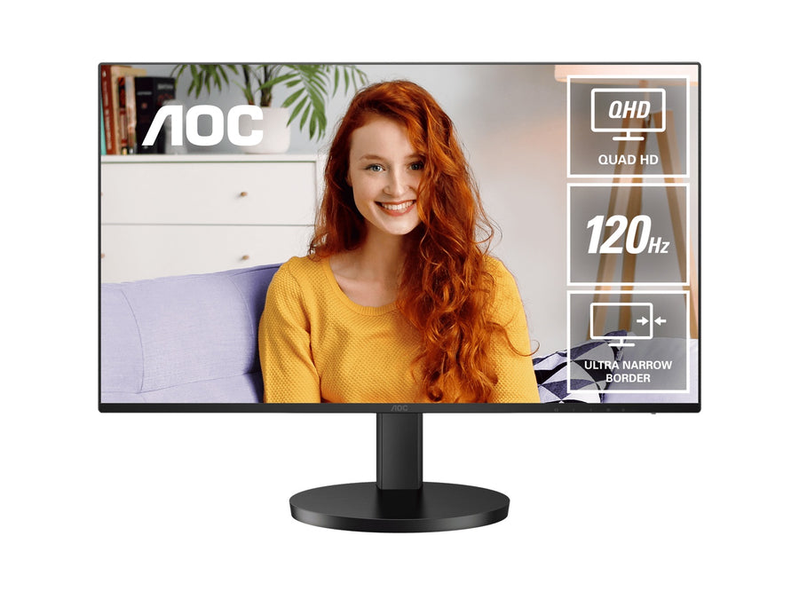 AOC 27' IPS Q27B3CF3: 2560×1440 @ 120Hz, 1ms MPRT, 350 nits, sRGB 116%, USB-C (65W), HDMI 2.0, USB hub, speakers,