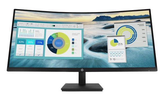 HP P34hc G4 34' WQHD 4K CURVED 21:9 3440x1440 Height Adjust Tilt USB-C (65W PD) DP HDMI Speakers USB 3yrs wty Monitors