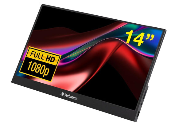 Verbatim 14' IPS FHD 1920x1080 - HDR, 60Hz HDMI USB-C Capacitive Touch Panel Portable Monitor Monitors MNV-49591