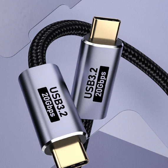 USP BoostUp Cafule Braided USB-C to USB-C (3.2 Gen2) Charge & Video Cable (2M) - Black, 5A/100W PD, 20Gbps, 8K/60Hz, Best for Laptop, Apple, Samsung