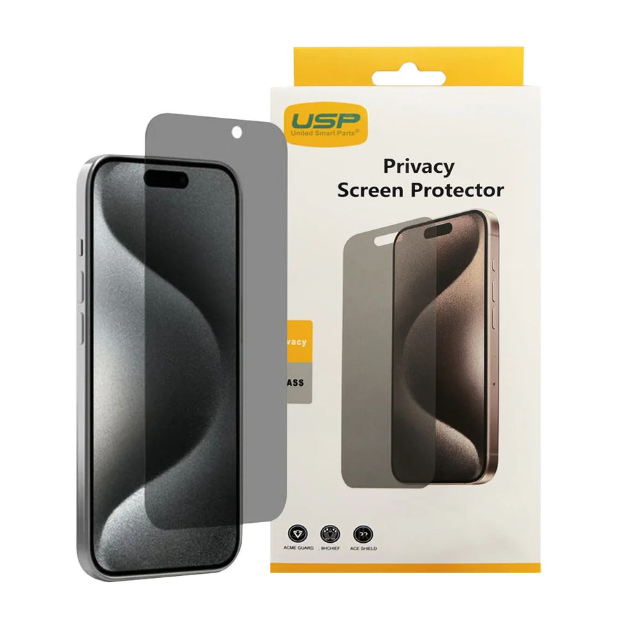 USP Apple iPhone 16 / iPhone 15 Pro / iPhone 15 (6.1') Privacy Screen Protector - Privacy Protection, Scratch Resistant,
