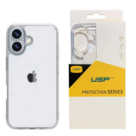 USP Apple iPhone 16 Plus (6.7') Clear Rock Shockproof Case - Ultra-Thin, Lightweight, Non-Slip, Multi-Layer, Strong Materials, 3 Year Warranty